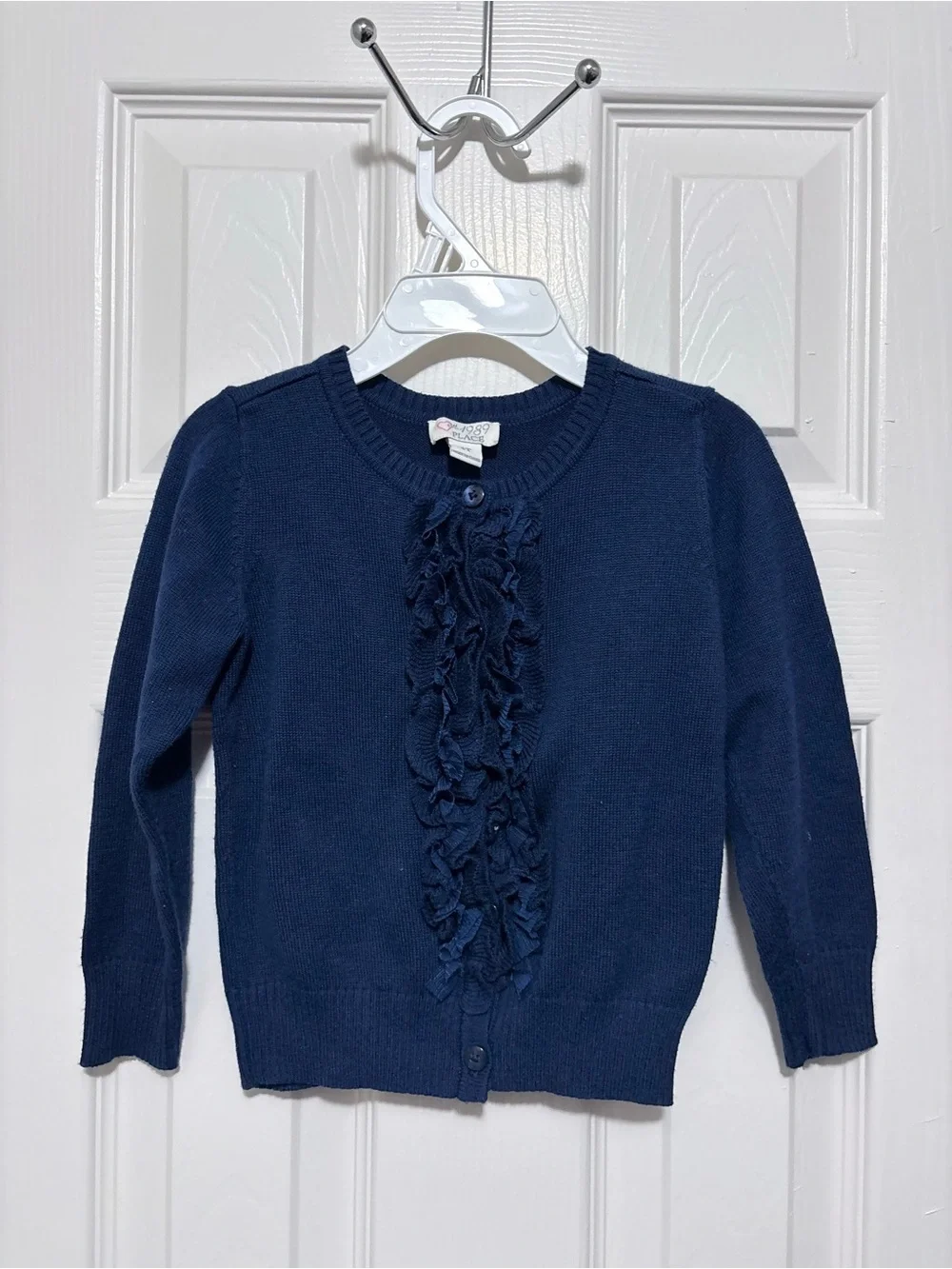 Pre-owned Children’s Place Navy Blue Ruffle Cardigan  for girls/Size: 4T